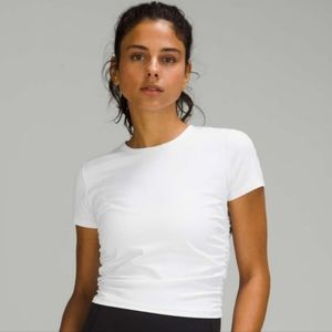 Lululemon All It Takes Nulu White Short-Sleeve Shirt - Size 4